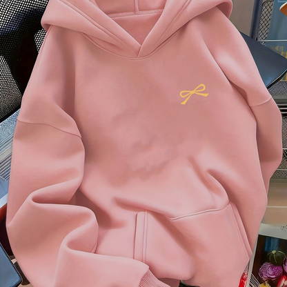 Women's Bow Embroidered Oversized Pullover Hoodie