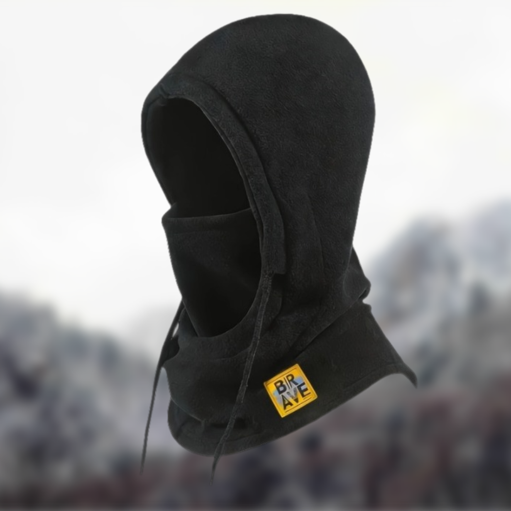 Cagoule unisexe en polaire avec cache-cou intégré et cordon de serrage