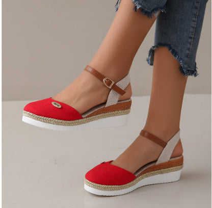 Mary – Lightweight platform sandals in hemp rope