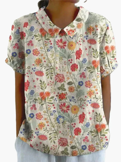Blouse Femme Style Vintage Élégant à Motifs Floraux – Mode Décontractée et Chic