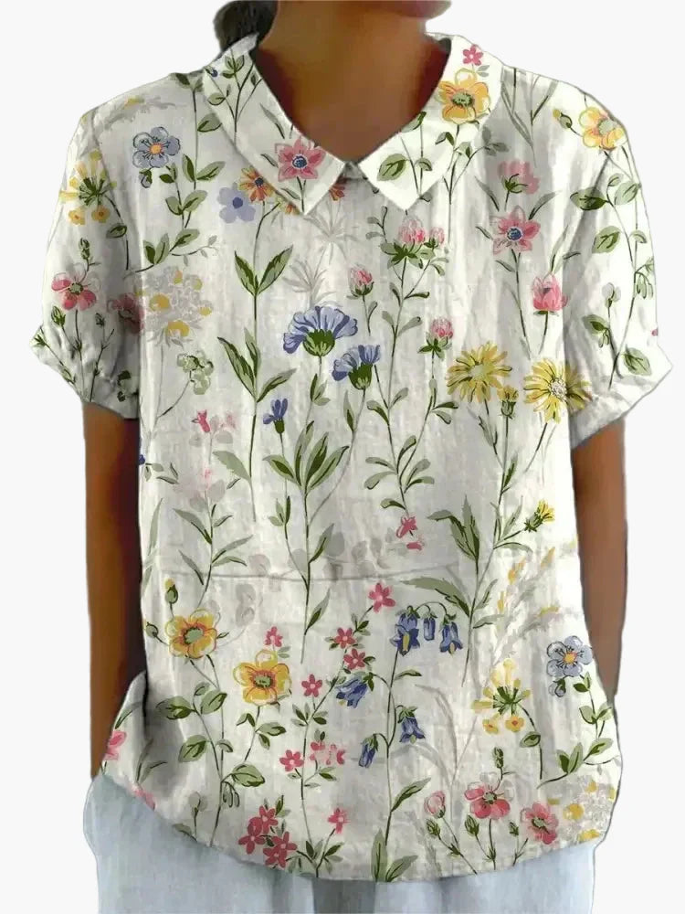 Blouse Femme Style Vintage Élégant à Motifs Floraux – Mode Décontractée et Chic