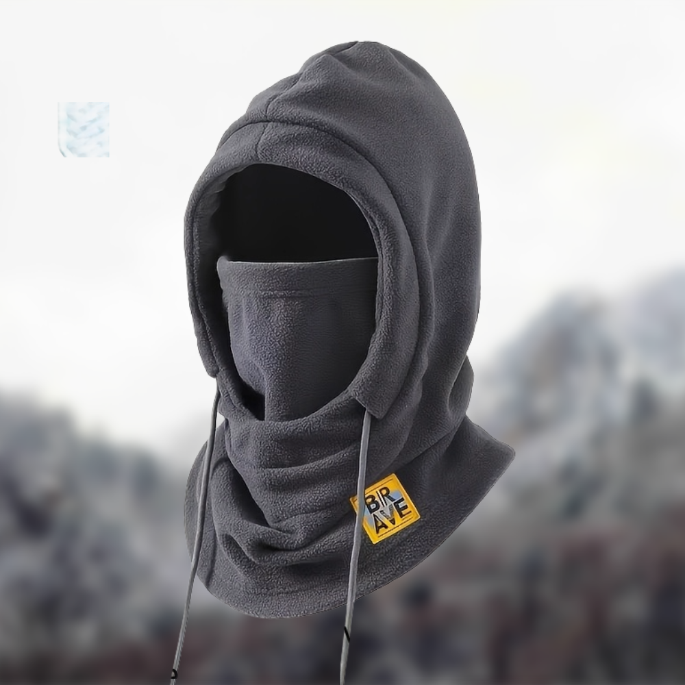 Cagoule unisexe en polaire avec cache-cou intégré et cordon de serrage