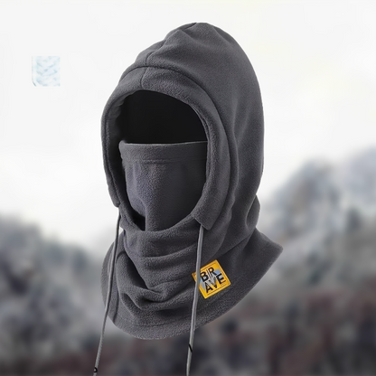 Cagoule unisexe en polaire avec cache-cou intégré et cordon de serrage