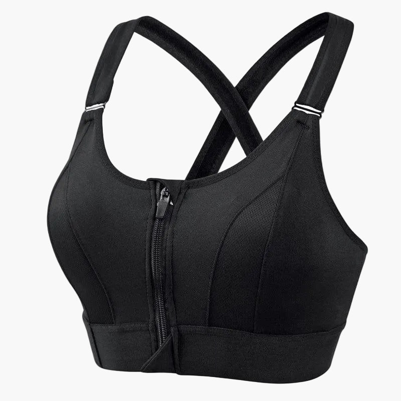 Soutien-Gorge de Sport Femme à Zip Frontal Grand Maintien – Dos Croisé Ajustable pour Entraînement Intensif et Confort Quotidien