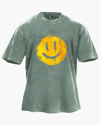 Unisex Oversize T-Shirt im Streetwear-Stil mit Smiley – Komfort und trendiger Look