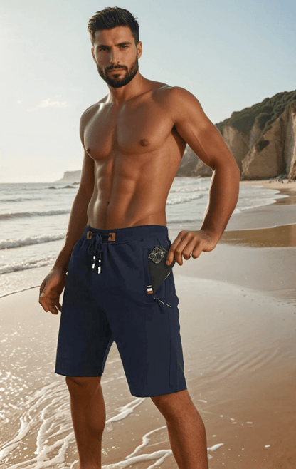 Shorts de sport décontractés pour homme – Style urbain polyvalent avec poches zippées