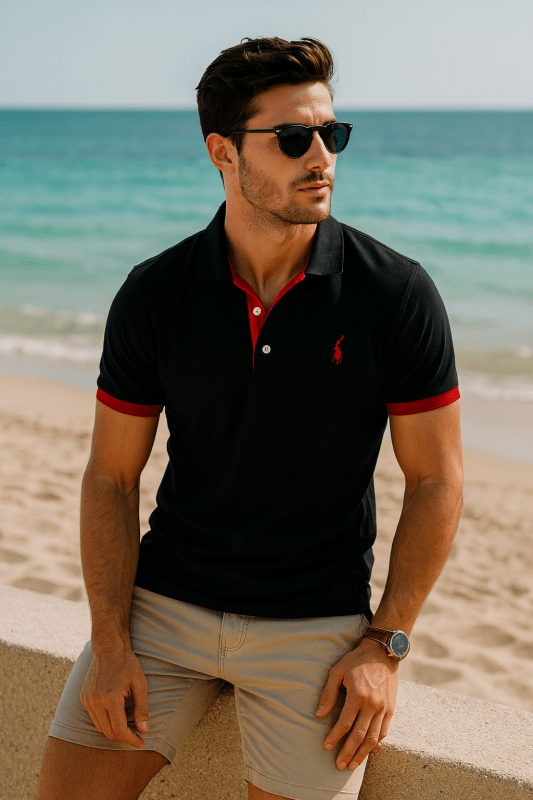 Polo uomo elegante stile informale per abbigliamento quotidiano e tempo libero