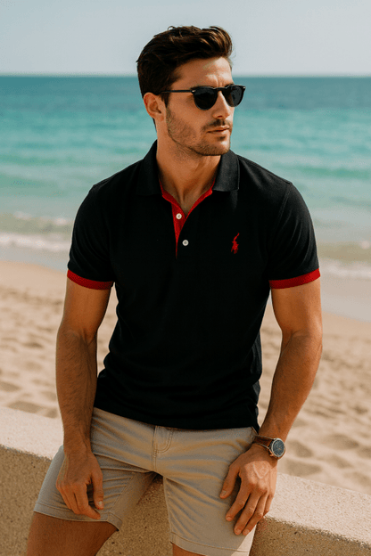 Polo uomo elegante stile informale per abbigliamento quotidiano e tempo libero