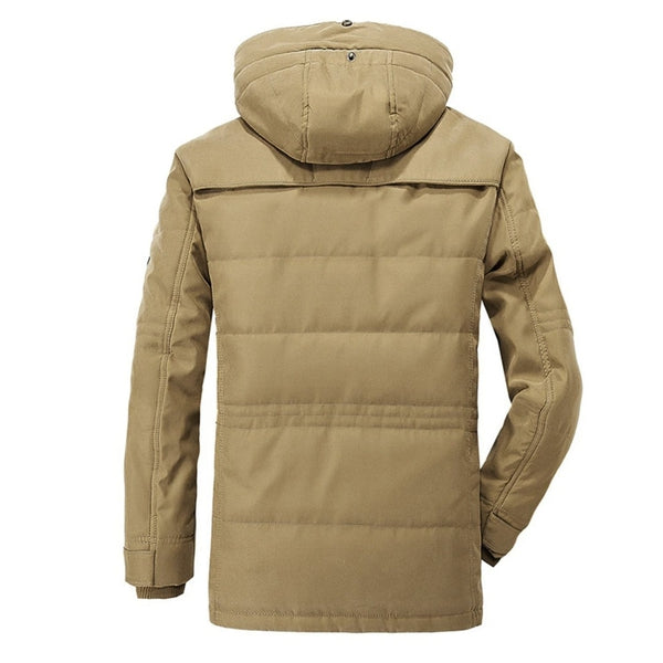 Chaqueta de invierno para hombre estilo senderismo impermeable con capucha desmontable y forro polar