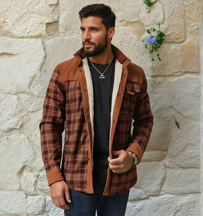 Chaqueta camisa para hombre estilo leñador polar para actividades al aire libre y ocio
