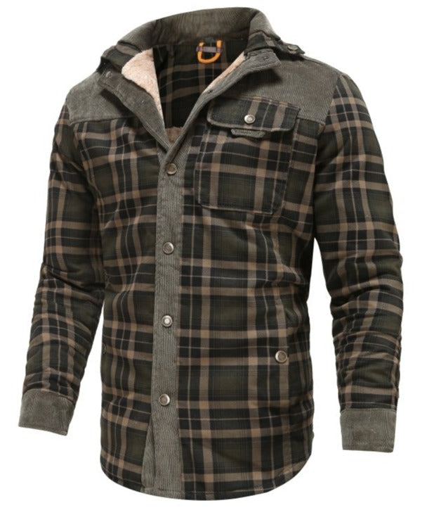 Chaqueta camisa para hombre estilo leñador polar para actividades al aire libre y ocio