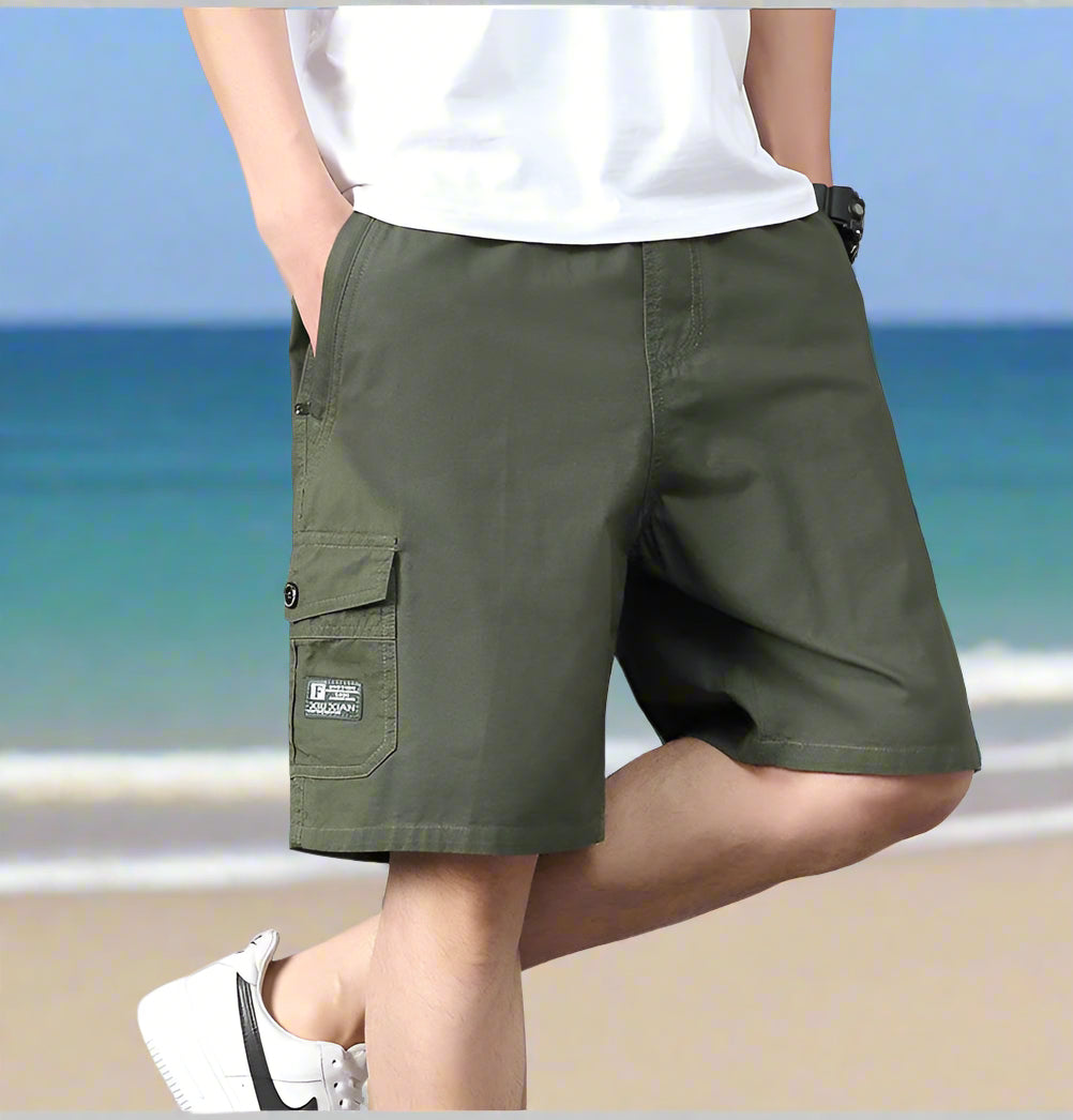 Pantaloncini cargo comodi da uomo con tasche con cerniera – Stile spiaggia e vacanze