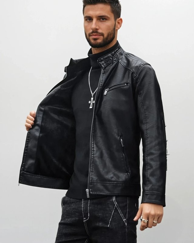 Giubbotto Uomo Stile Biker Urbano Polivalente per Uscite e Quotidiano