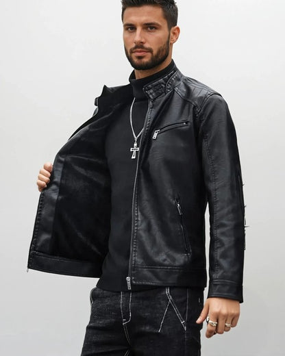 Giubbotto Uomo Stile Biker Urbano Polivalente per Uscite e Quotidiano