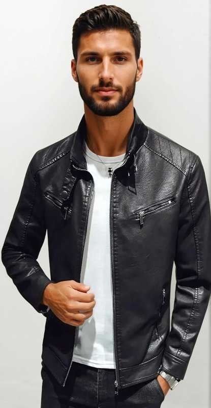 Giubbotto Uomo Stile Biker Urbano Polivalente per Uscite e Quotidiano