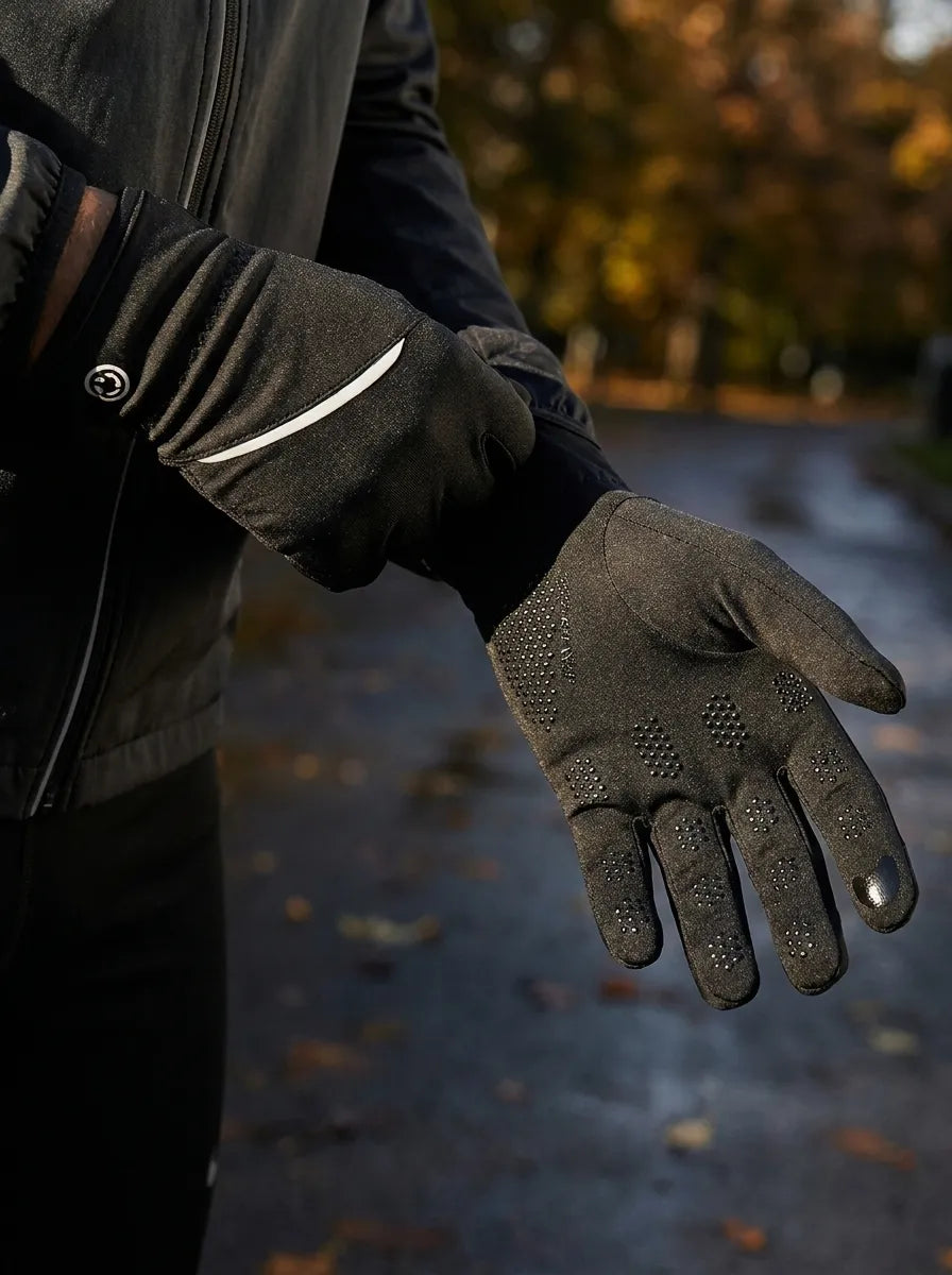 Sorte alsidige handsker med greb og kompatibilitet med touchskærme