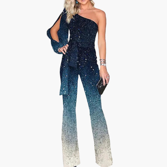 Women's Disco Jumpsuit 70s Style One Sleeve Retro for Evening and Show