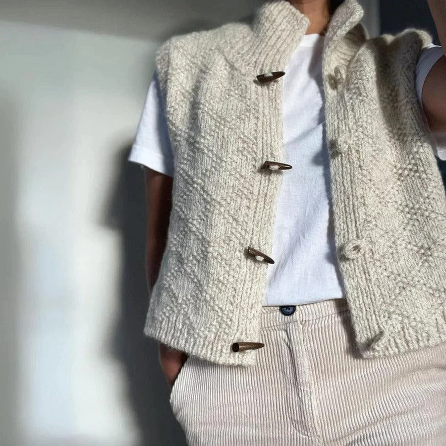 Gilet sans manches structuré pour femme style décontracté et polyvalent
