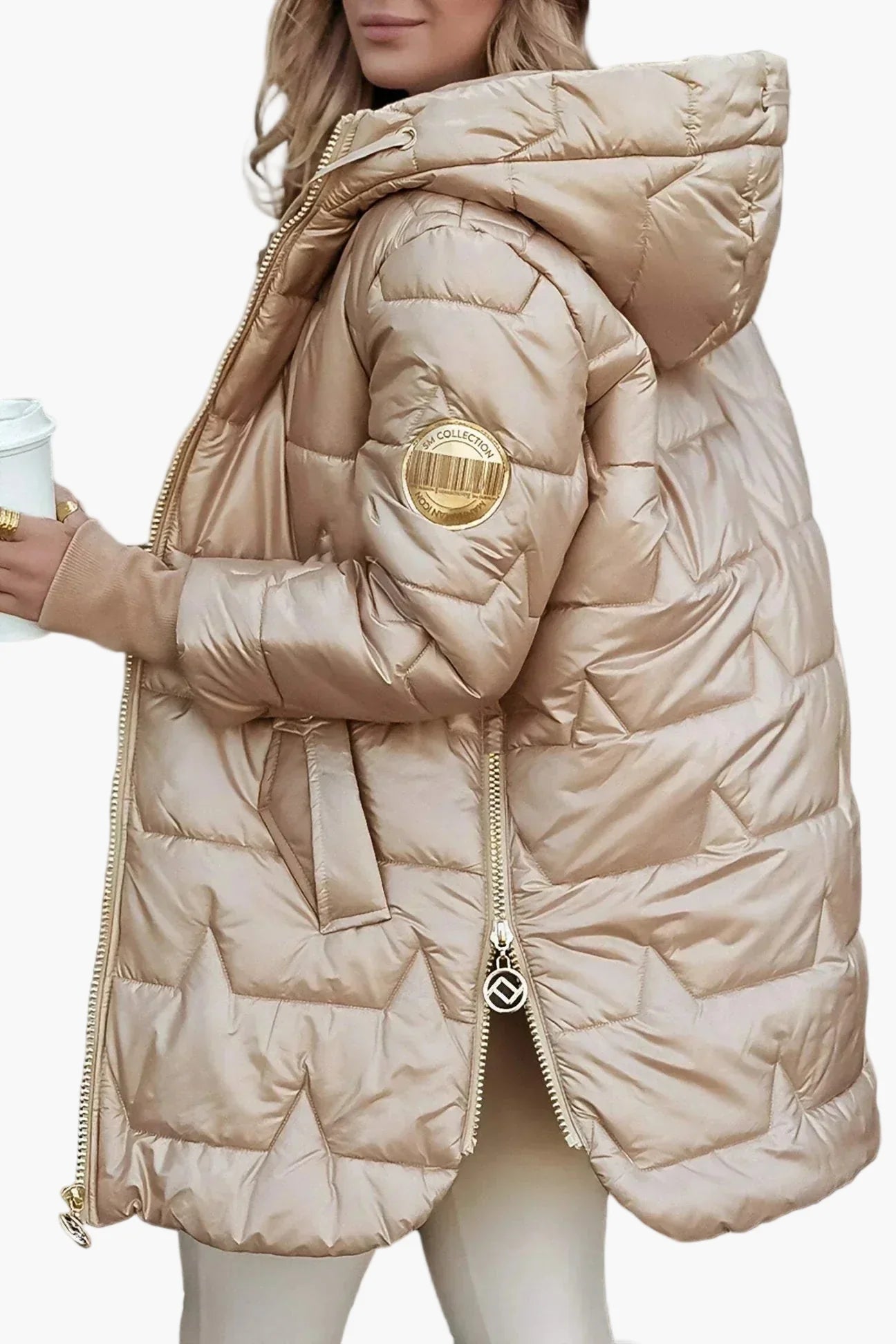 Abrigo acolchado con capucha estilo urbano para mujer – Ideal para otoño e invierno