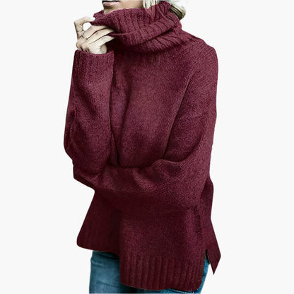 Pull-over col roulé oversize décontracté pour femme