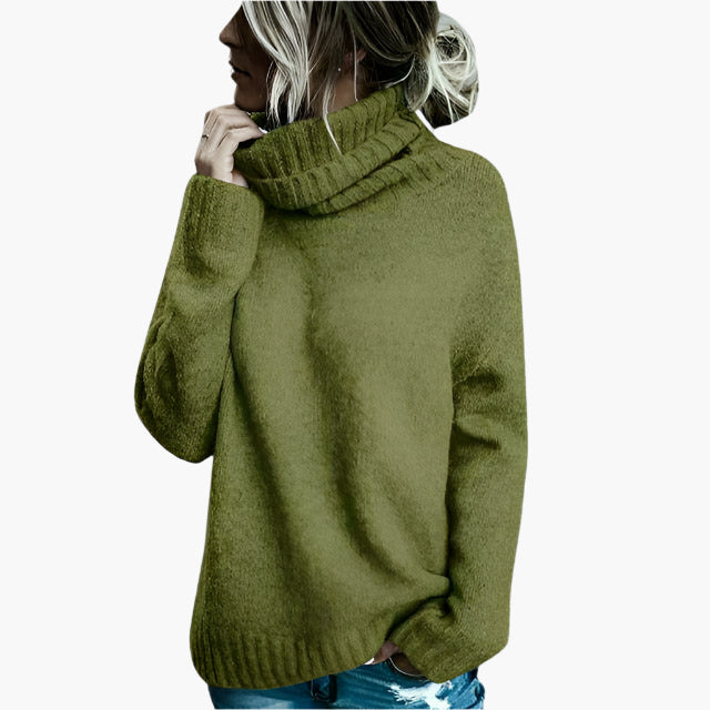 Pull-over col roulé oversize décontracté pour femme