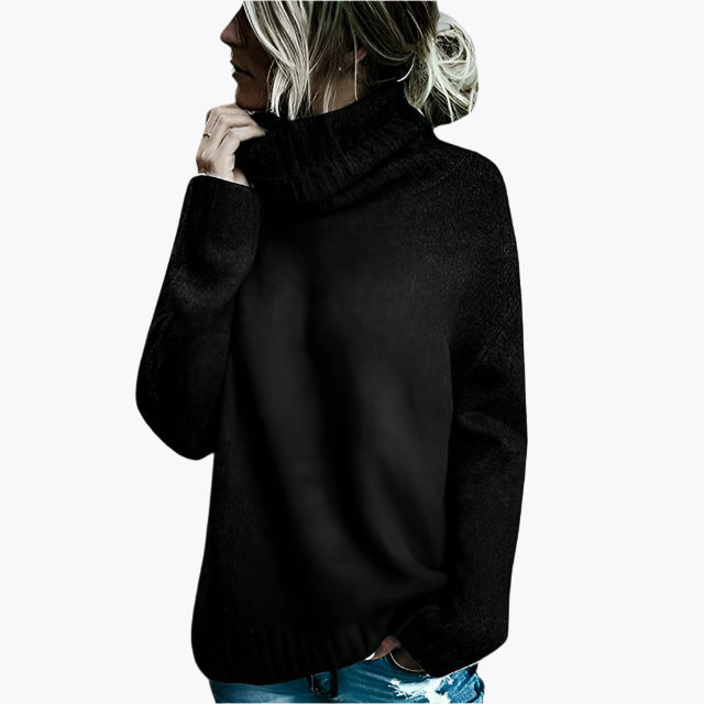 Pull-over col roulé oversize décontracté pour femme