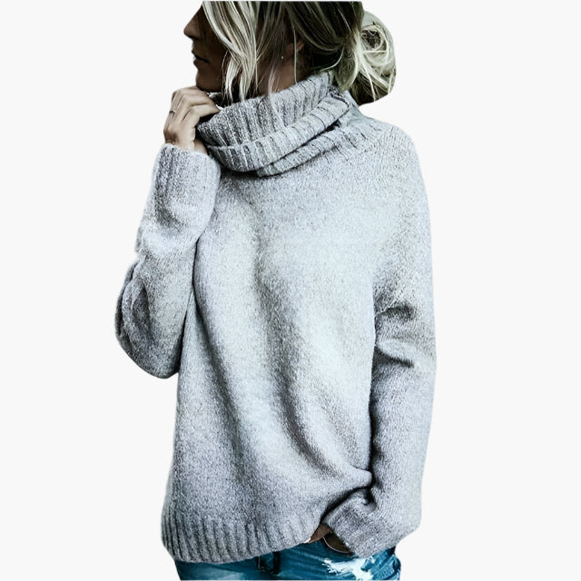 Pull-over col roulé oversize décontracté pour femme
