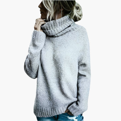 Pull-over col roulé oversize décontracté pour femme