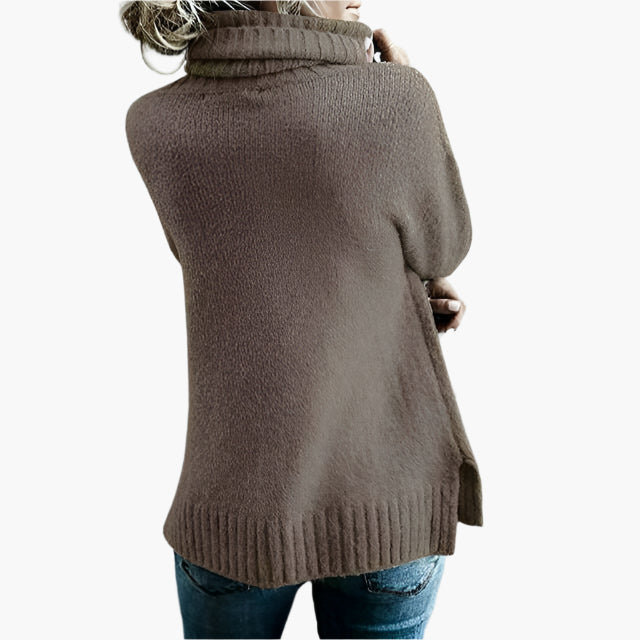 Pull-over col roulé oversize décontracté pour femme