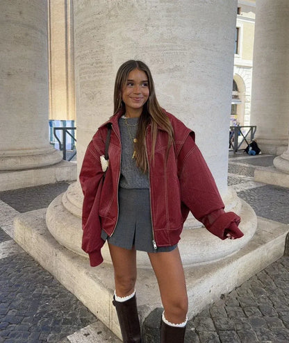 Kurtka bomber oversize streetwear damska – styl miejski casual
