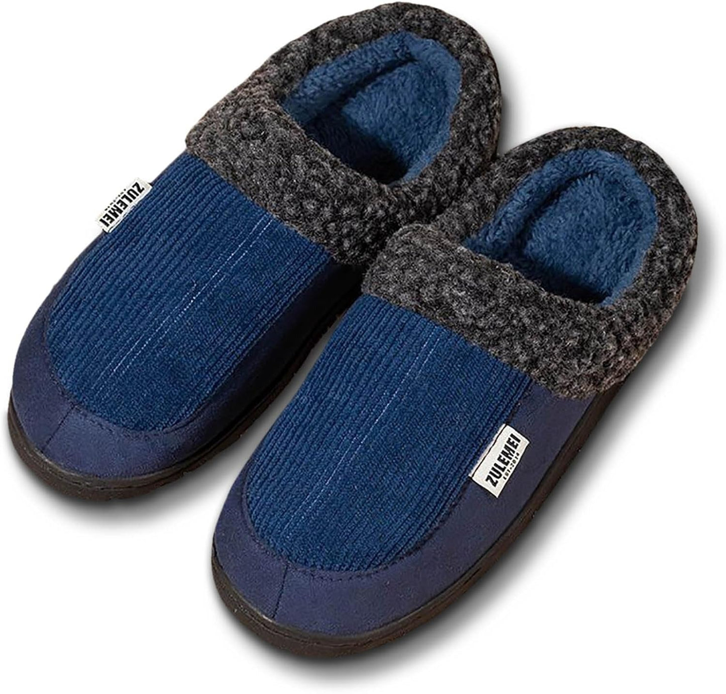 Chaussons rembourrés côtelés doublés doux pour intérieur Confortables