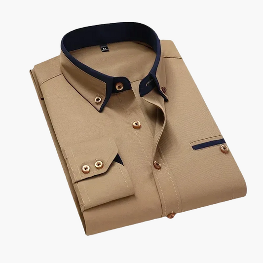 Chemise habillée homme style business élégante à manches longues