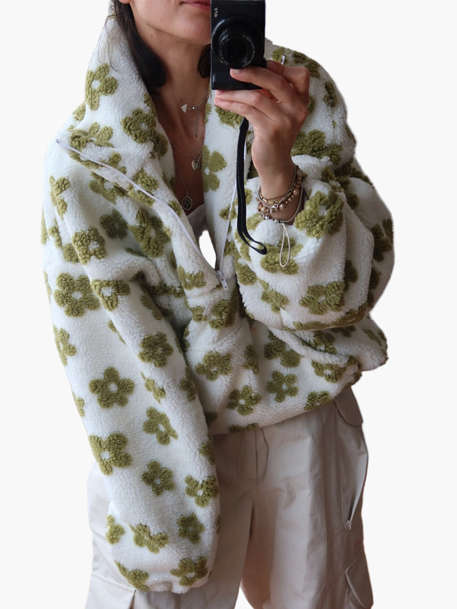 Damesweatshirt i boheme-stil med blomster til hyggestunder og afslappede udflugter