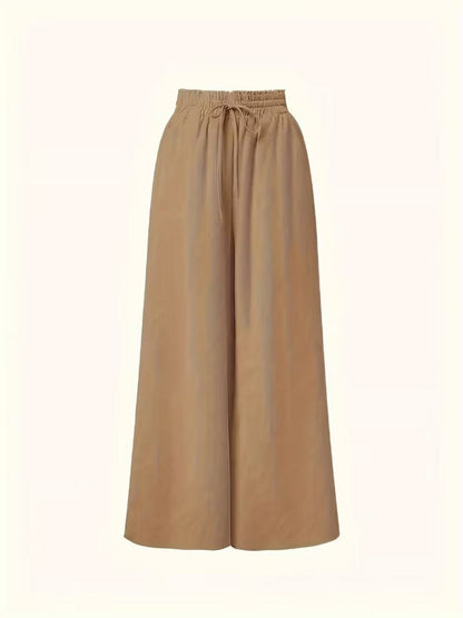 Pantalon Palazzo Large Femme Style Élégant Taille Haute avec Ceinture, Mode Décontractée et Sophistiquée