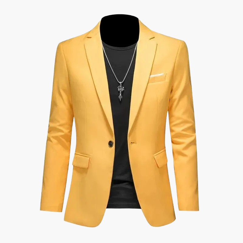 Elegant avslappnad herrblazer i urban stil, perfekt för utekvällar och speciella tillfällen