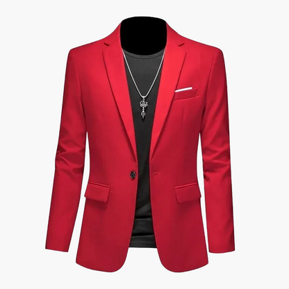 Elegant avslappnad herrblazer i urban stil, perfekt för utekvällar och speciella tillfällen
