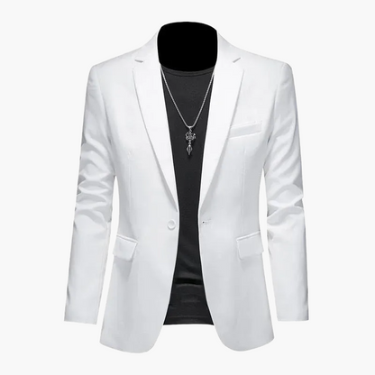 Elegant avslappnad herrblazer i urban stil, perfekt för utekvällar och speciella tillfällen