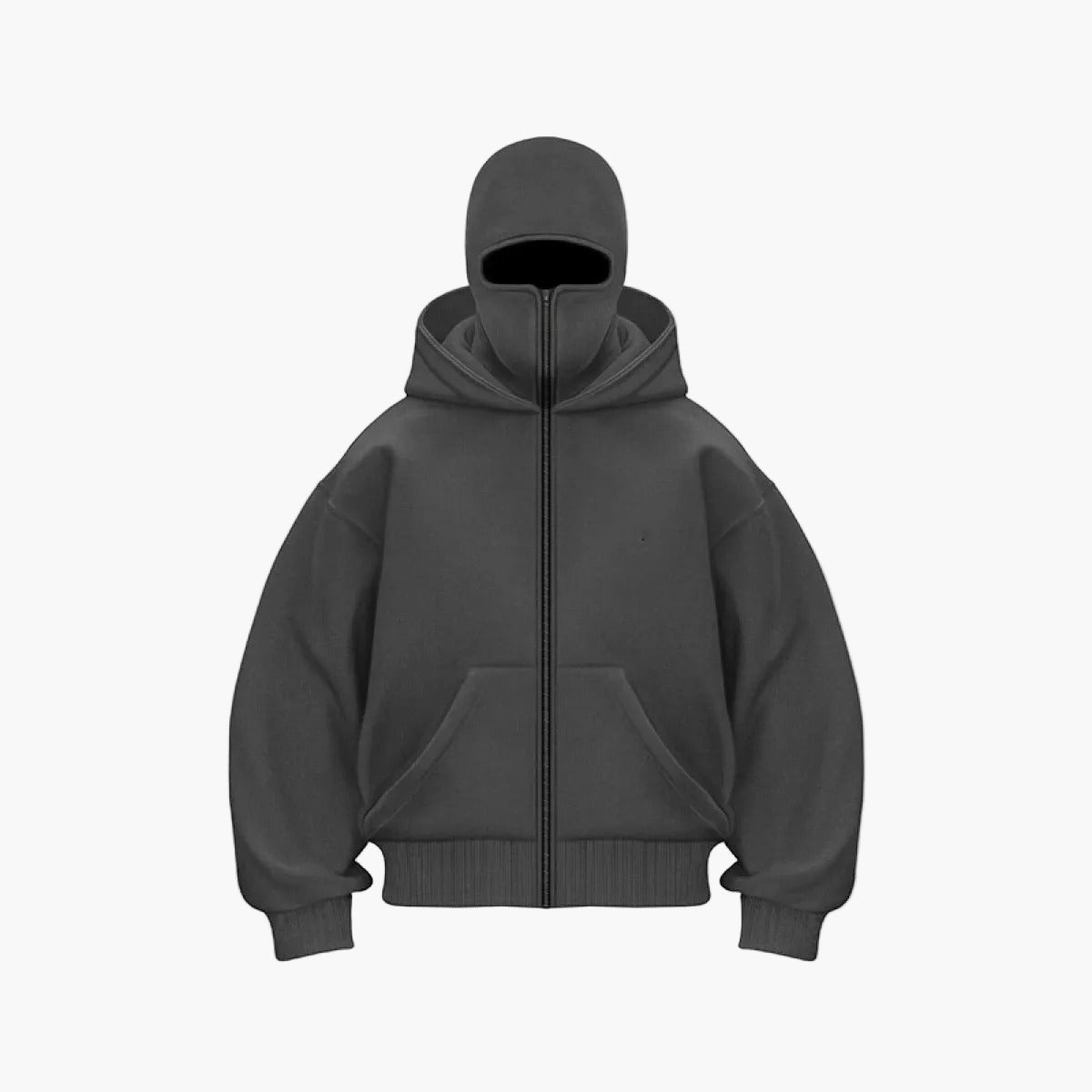 Hoodie zippé style balaclava pour homme – Urbain, minimaliste, idéal pour l’hiver