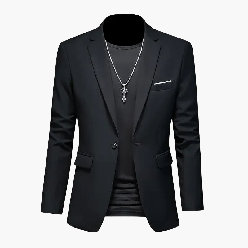 Elegant avslappnad herrblazer i urban stil, perfekt för utekvällar och speciella tillfällen
