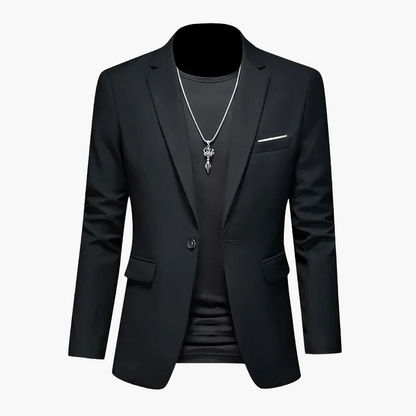 Elegant avslappnad herrblazer i urban stil, perfekt för utekvällar och speciella tillfällen