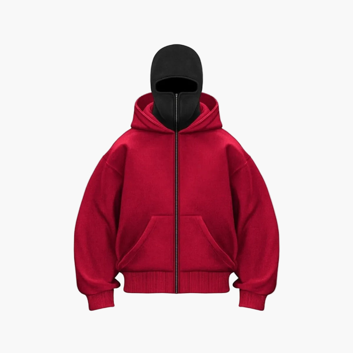 Hoodie zippé style balaclava pour homme – Urbain, minimaliste, idéal pour l’hiver