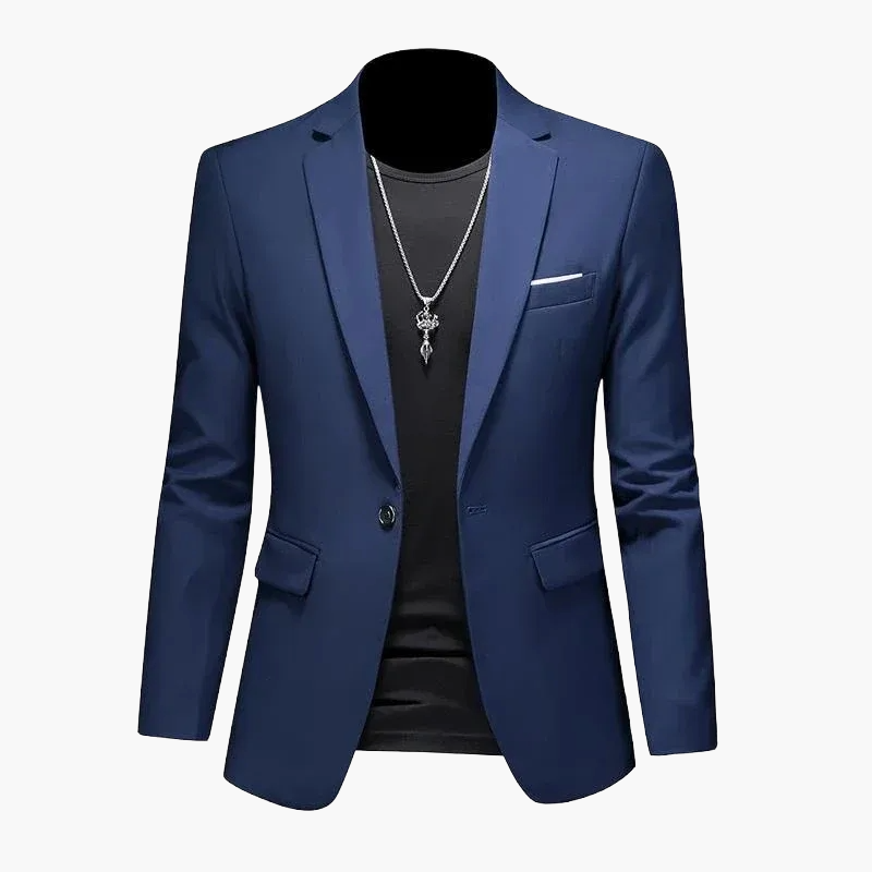 Elegant avslappnad herrblazer i urban stil, perfekt för utekvällar och speciella tillfällen