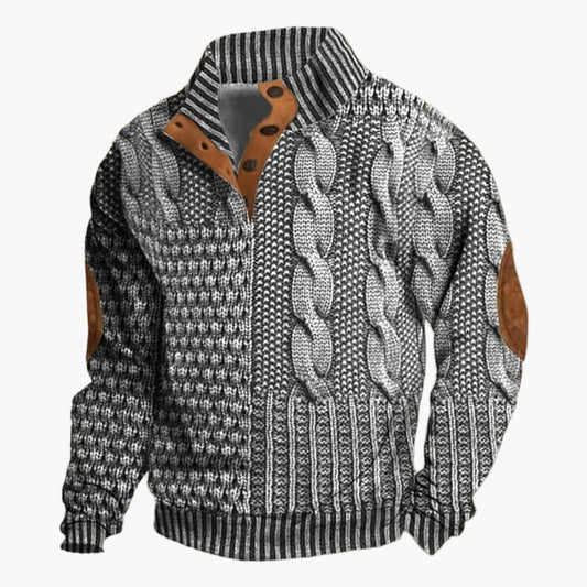 Chaqueta casual de estilo tejido trenzado para hombre – Look invernal moderno