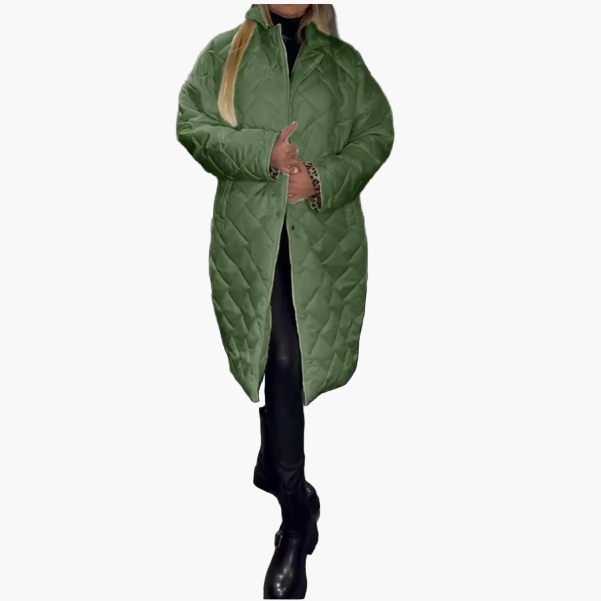 Cappotto trapuntato reversibile donna stile urbano elegante e alla moda