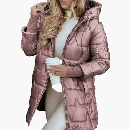Abrigo acolchado con capucha estilo urbano para mujer – Ideal para otoño e invierno