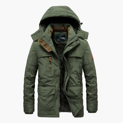 Men's Military Style Hooded Winter Jacket – Casual Fit, Ideal for Outdoor and Adventure