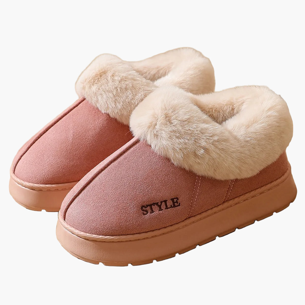Pantoufles d'intérieur pour femme style bottillon chaud et confortable