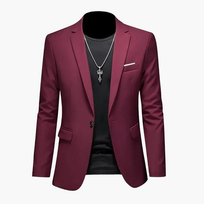 Elegant avslappnad herrblazer i urban stil, perfekt för utekvällar och speciella tillfällen