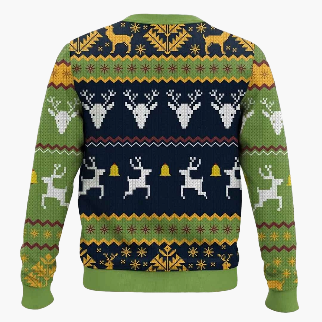 Unisex-Weihnachtspullover Geek Retro Videospiel-Stil – Motiv Kaffee und restaurierte Herzen