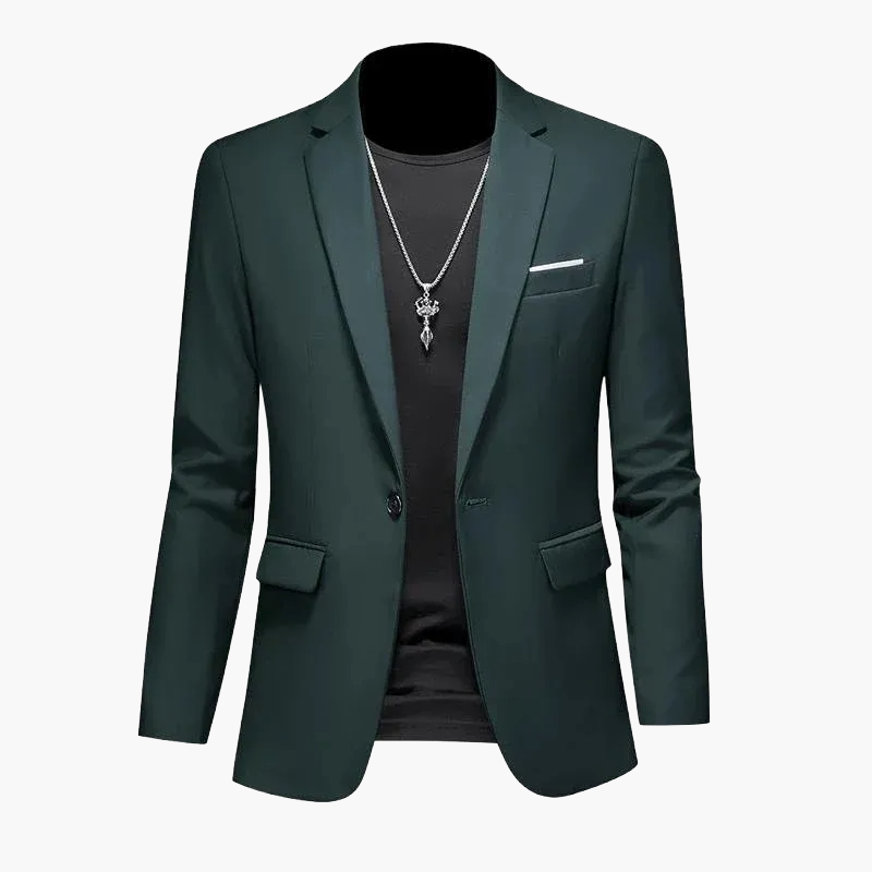 Elegant avslappnad herrblazer i urban stil, perfekt för utekvällar och speciella tillfällen